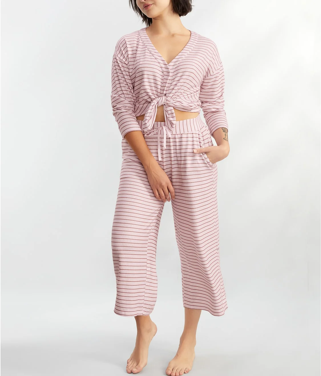 Cardigan Knit Cropped Pajama Set - Image 6