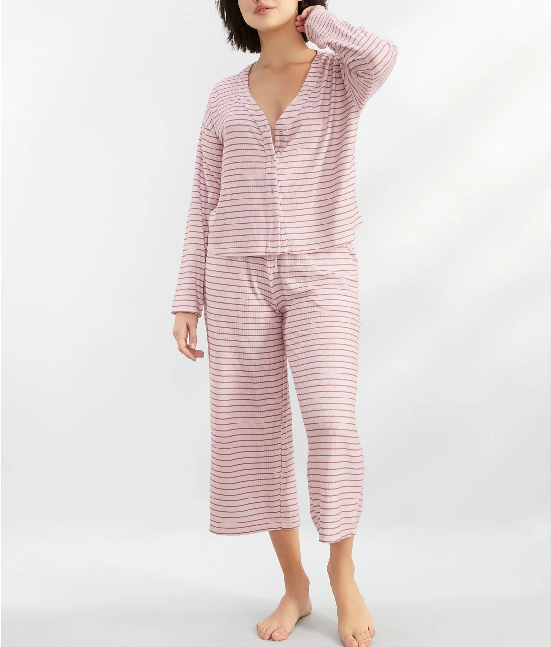 Cardigan Knit Cropped Pajama Set - Image 7