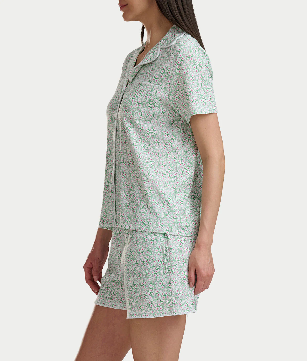 Notch Collar Knit Short Pajama Set - Image 3